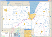Fond du Lac County Wall Map Basic Style